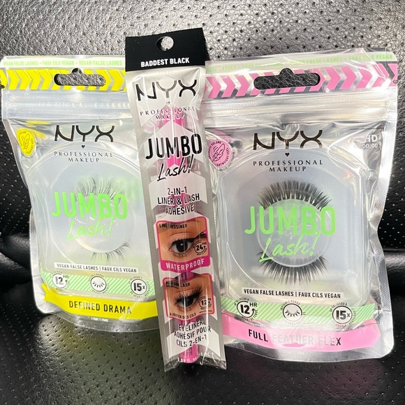 NWT NYX jumbo lash define drama&full feather flex & 2-in-1 liner lash adhesive - Picture 1 of 1